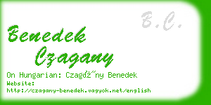 benedek czagany business card